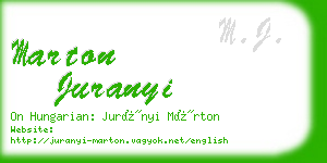 marton juranyi business card